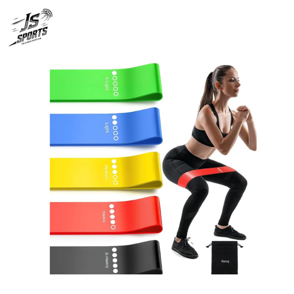 Pack of 5 Resistance Loop Bands for Exercise